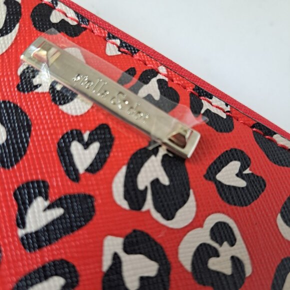 Stella & Dot Wild Hearts Tech Clutch Red Zip Wallet Wristlet Love Valentine 7x5" - Picture 4 of 8